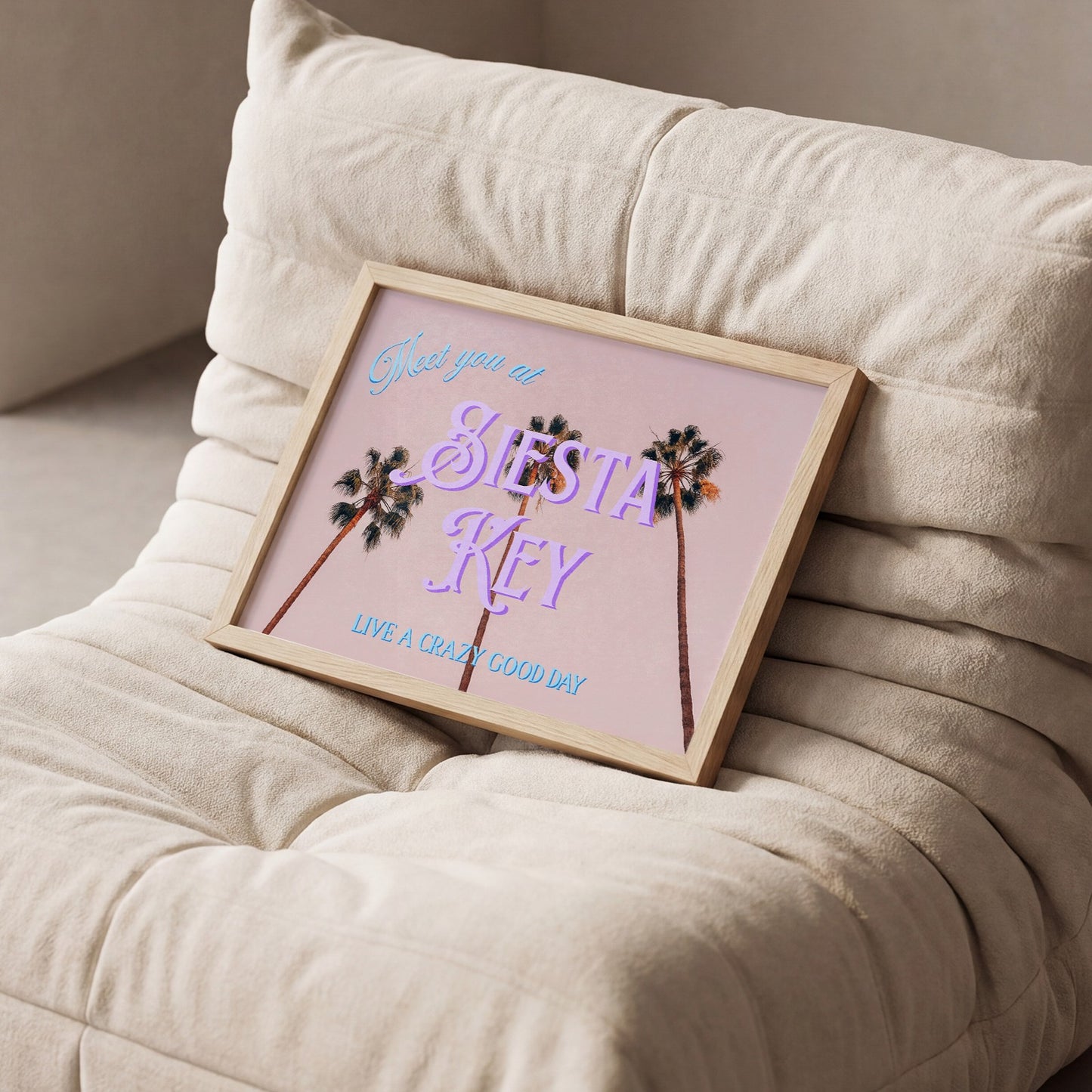 Meet You in Siesta Key Print | Florida Palm Trees Travel Poster | Florida Digital Wall Art