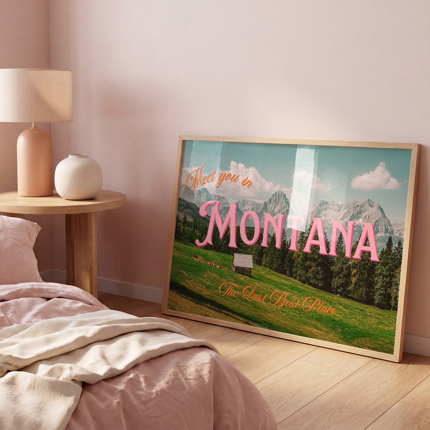 Montana: The Last Best Place Print | Meet You In Montana Travel Poster | Montana Mountain Digital Wall Art