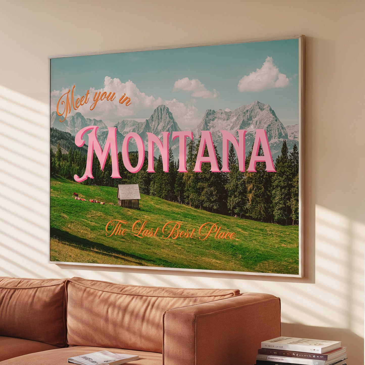 Montana: The Last Best Place Print | Meet You In Montana Travel Poster | Montana Mountain Digital Wall Art