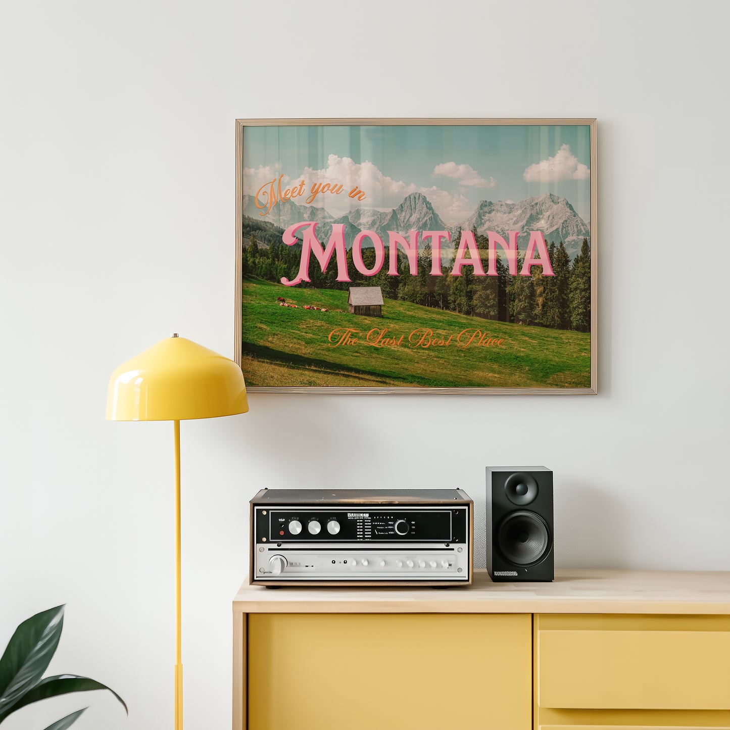 Montana: The Last Best Place Print | Meet You In Montana Travel Poster | Montana Mountain Digital Wall Art