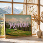 Meet You In Montana Print | Montana Mountain Travel Poster | Montana Digital Wall Art