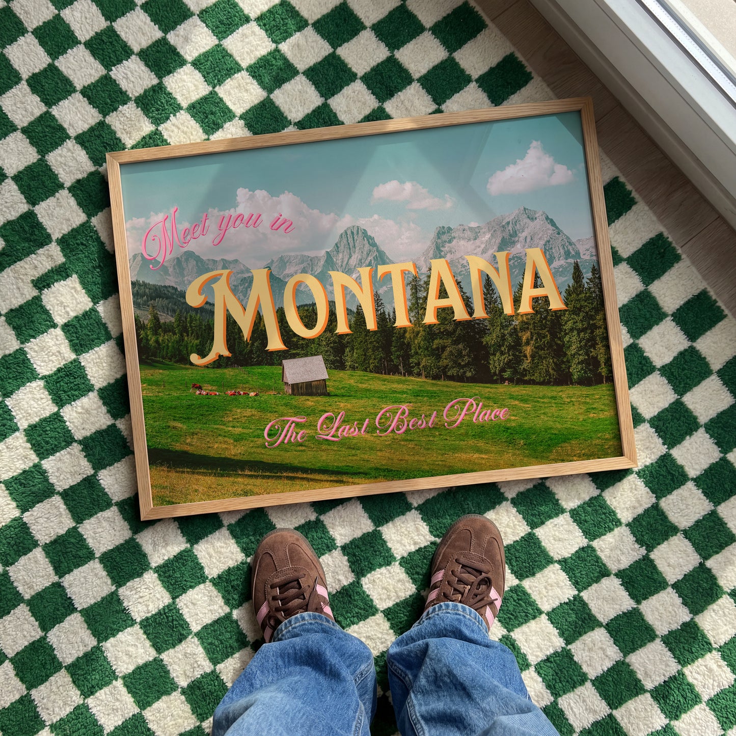 Montana: The Last Best Place Print | Meet You In Montana Travel Poster | Colorful Montana Digital Wall Art