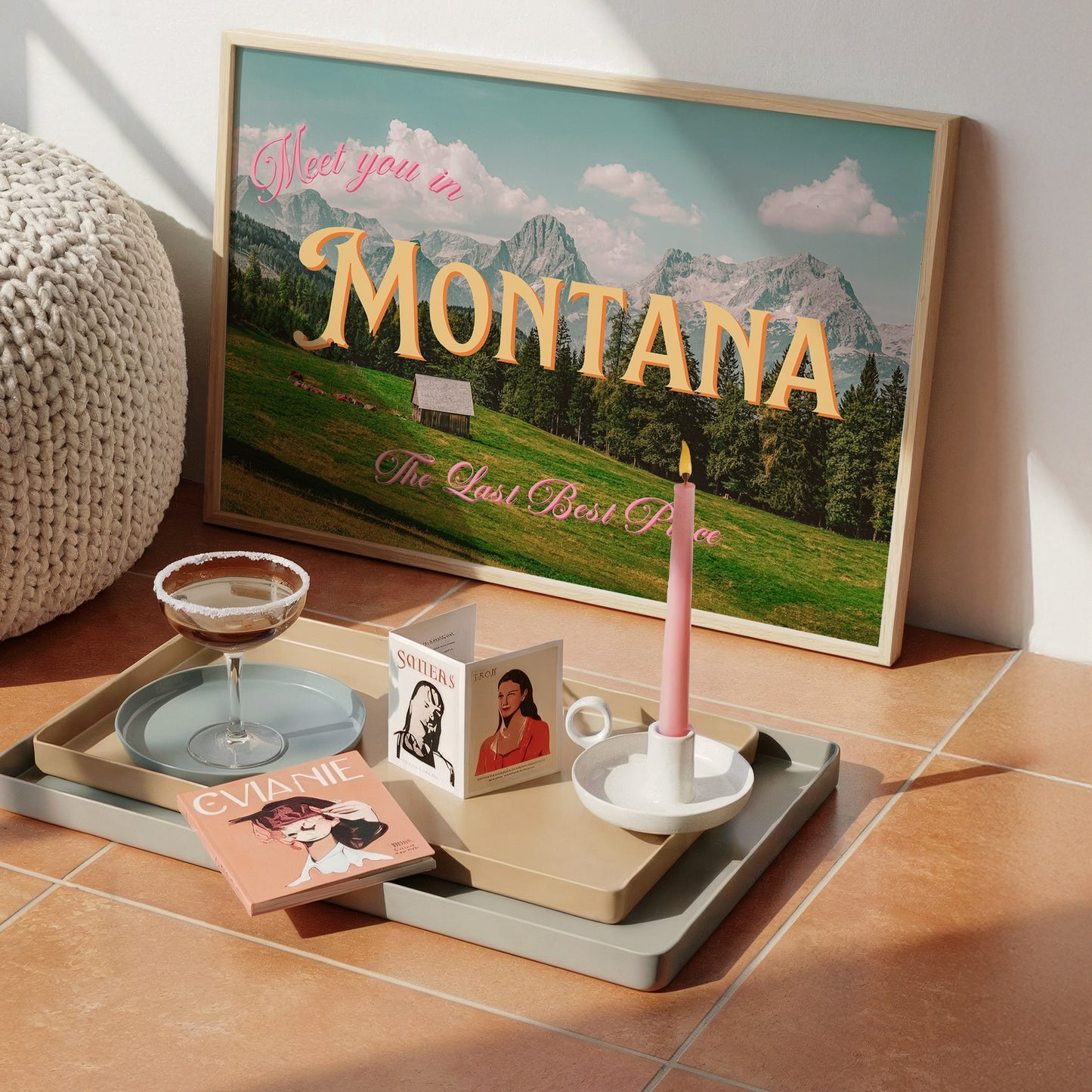 Montana: The Last Best Place Print | Meet You In Montana Travel Poster | Colorful Montana Digital Wall Art