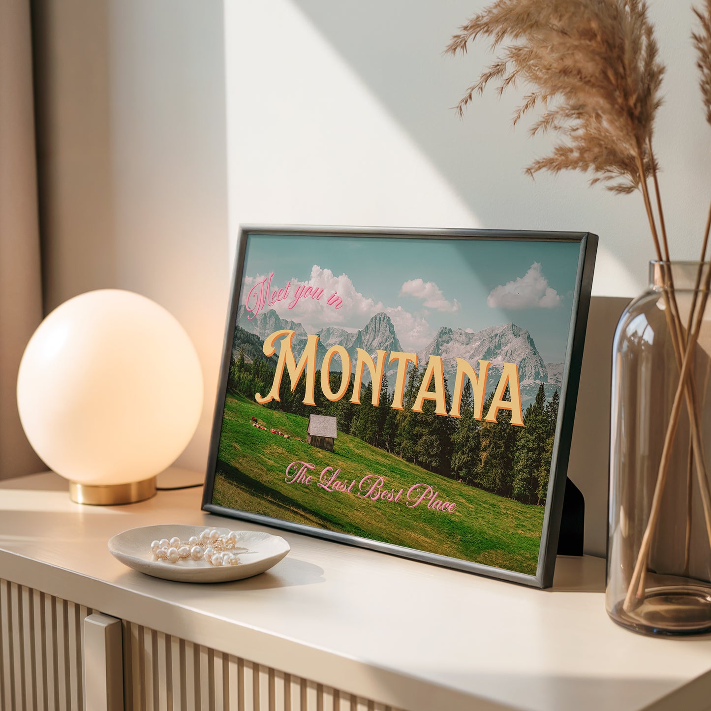 Montana: The Last Best Place Print | Meet You In Montana Travel Poster | Colorful Montana Digital Wall Art