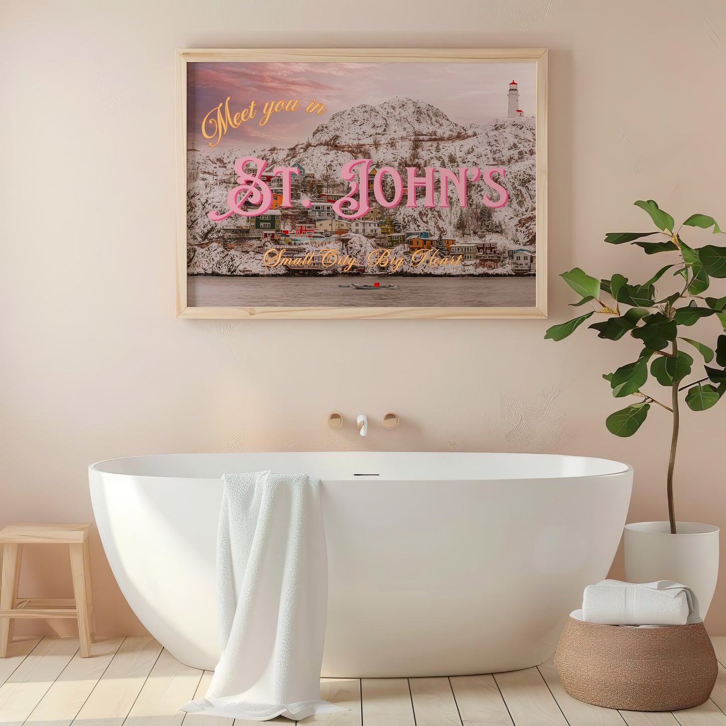 Meet You In St John's Art Print | Snowy Canada Postcard Print | Digital Wall Art