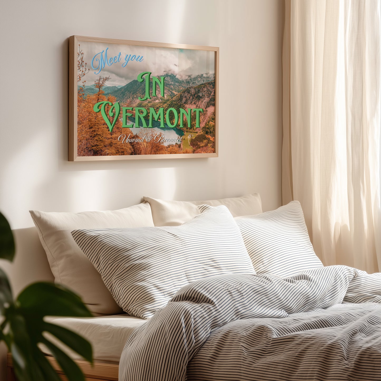 Meet You in Vermont Postcard Print | Vermont Mountains Travel Poster | Digital Wall Art