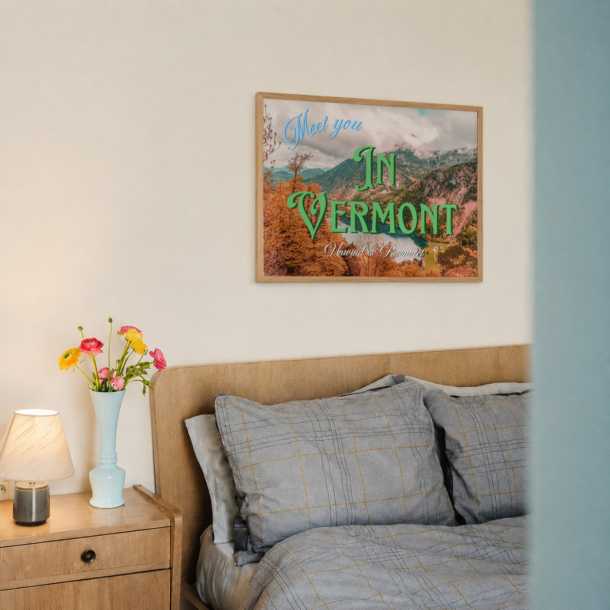 Meet You in Vermont Postcard Print | Vermont Mountains Travel Poster | Digital Wall Art