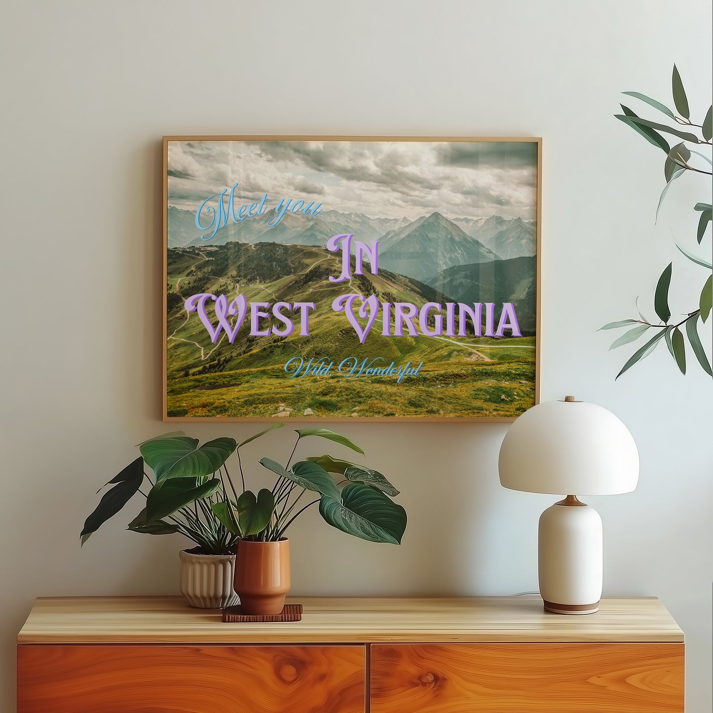 West Virginia: Wild, Wonderful Print | Meet You In West Virginia Travel Poster | Digital Wall Art