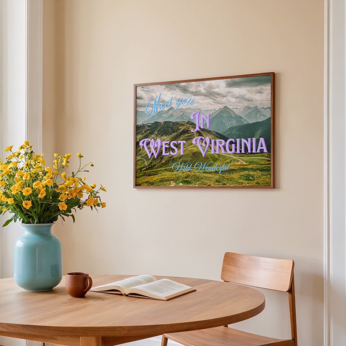 West Virginia: Wild, Wonderful Print | Meet You In West Virginia Travel Poster | Digital Wall Art