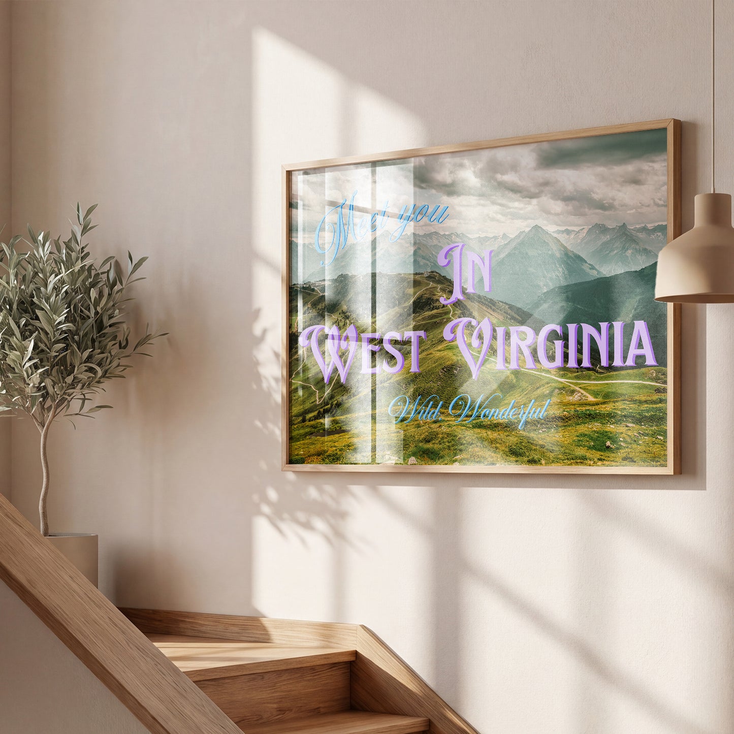 West Virginia: Wild, Wonderful Print | Meet You In West Virginia Travel Poster | Digital Wall Art