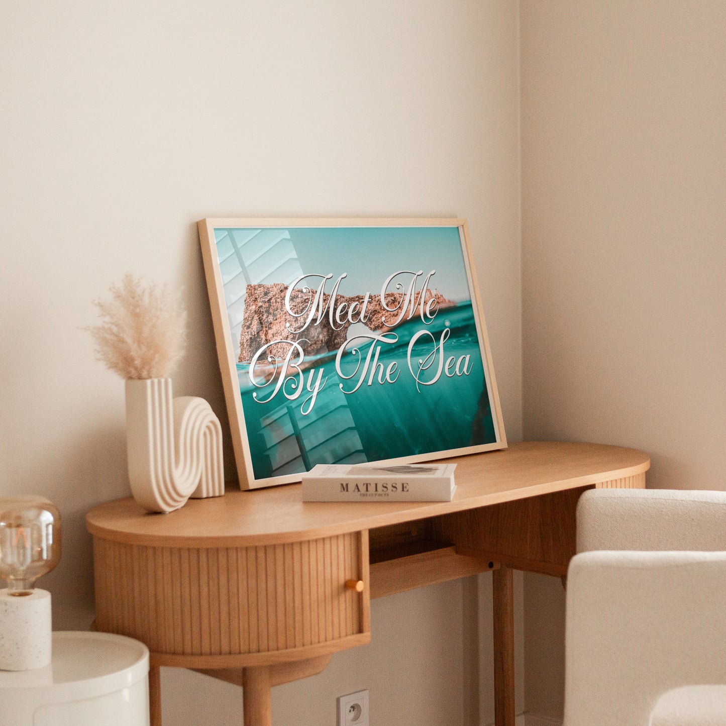 Meet Me By The Sea Wall Print | Oxnard California Travel Poster | Romantic Ocean Print | Digital Wall Art
