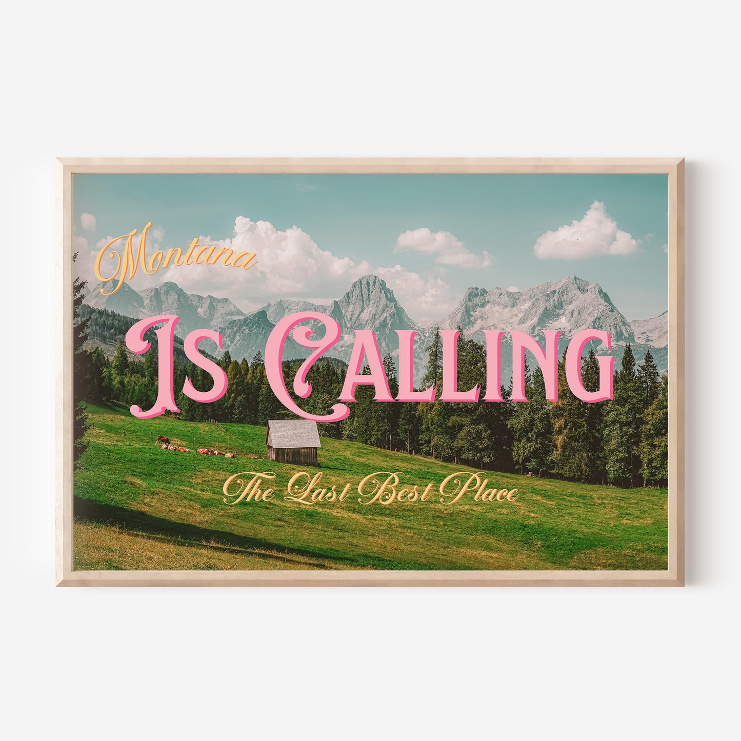 Montana is Calling Print | Meet You In Montana Travel Poster | Montana Digital Wall Art