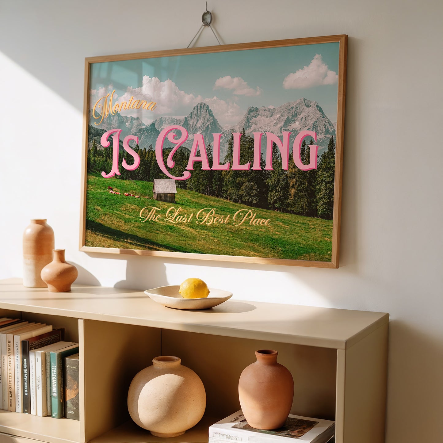 Montana is Calling Print | Meet You In Montana Travel Poster | Montana Digital Wall Art
