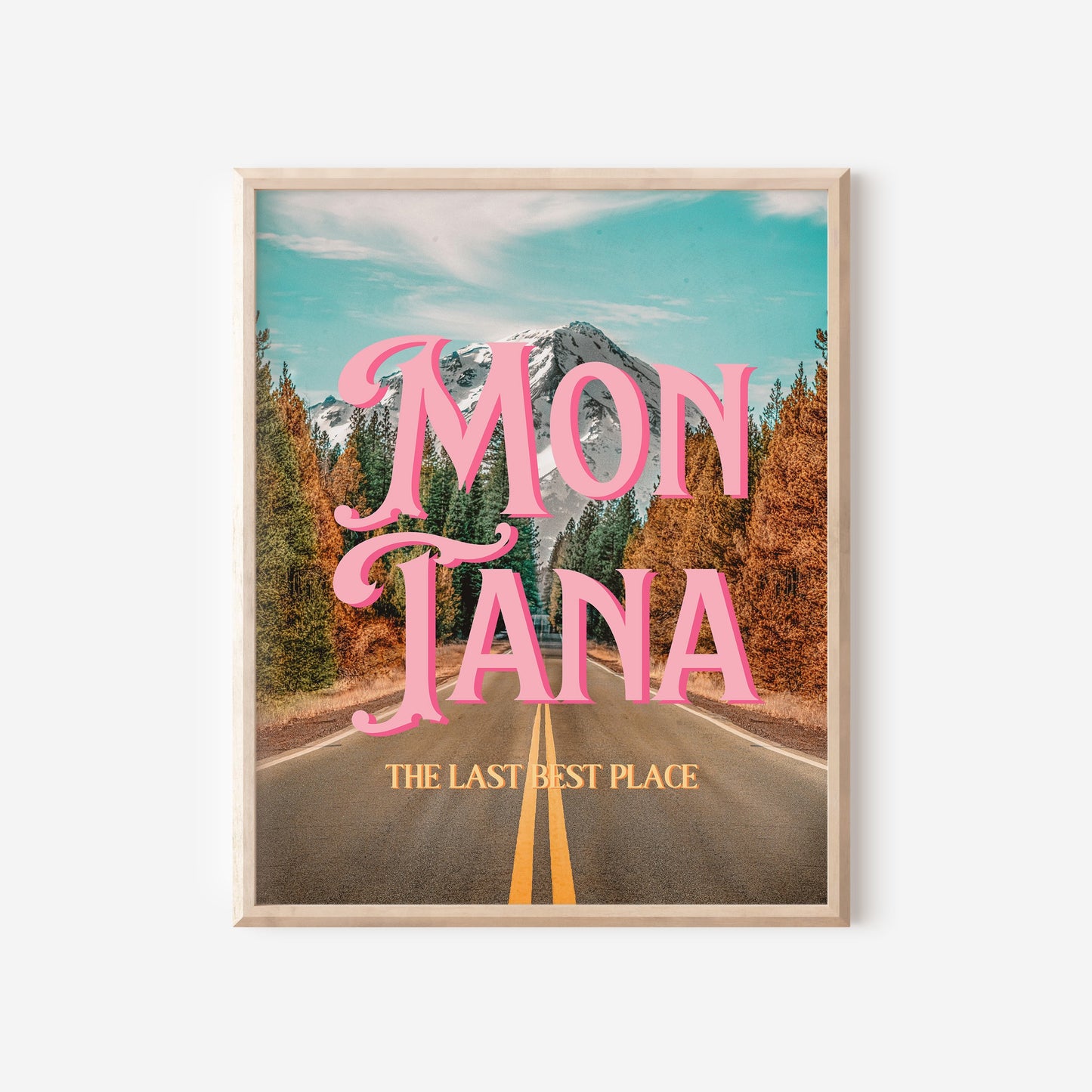 Montana: The Last Best Place Print | Colorful Montana Mountains Travel Poster | Digital Wall Art