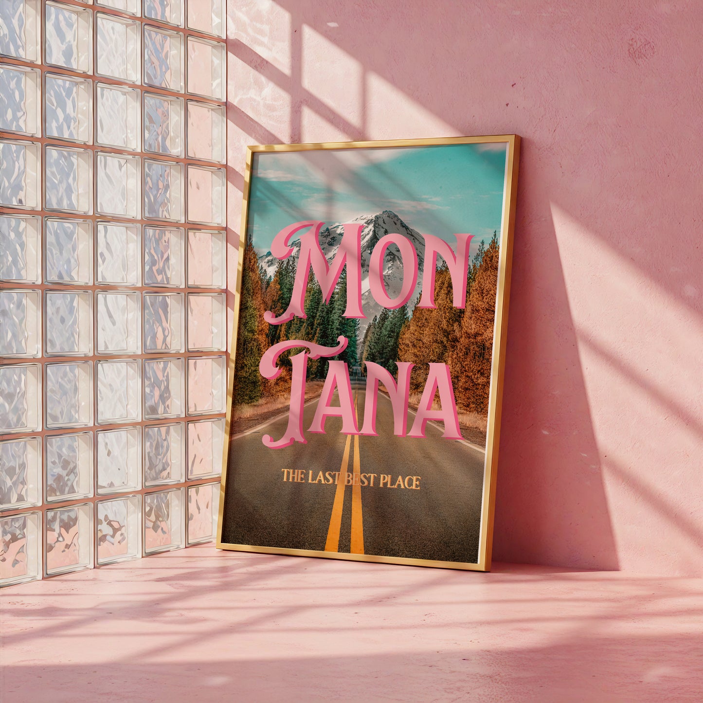 Montana: The Last Best Place Print | Colorful Montana Mountains Travel Poster | Digital Wall Art