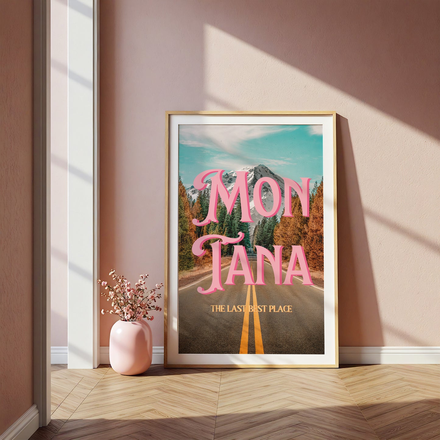 Montana: The Last Best Place Print | Colorful Montana Mountains Travel Poster | Digital Wall Art