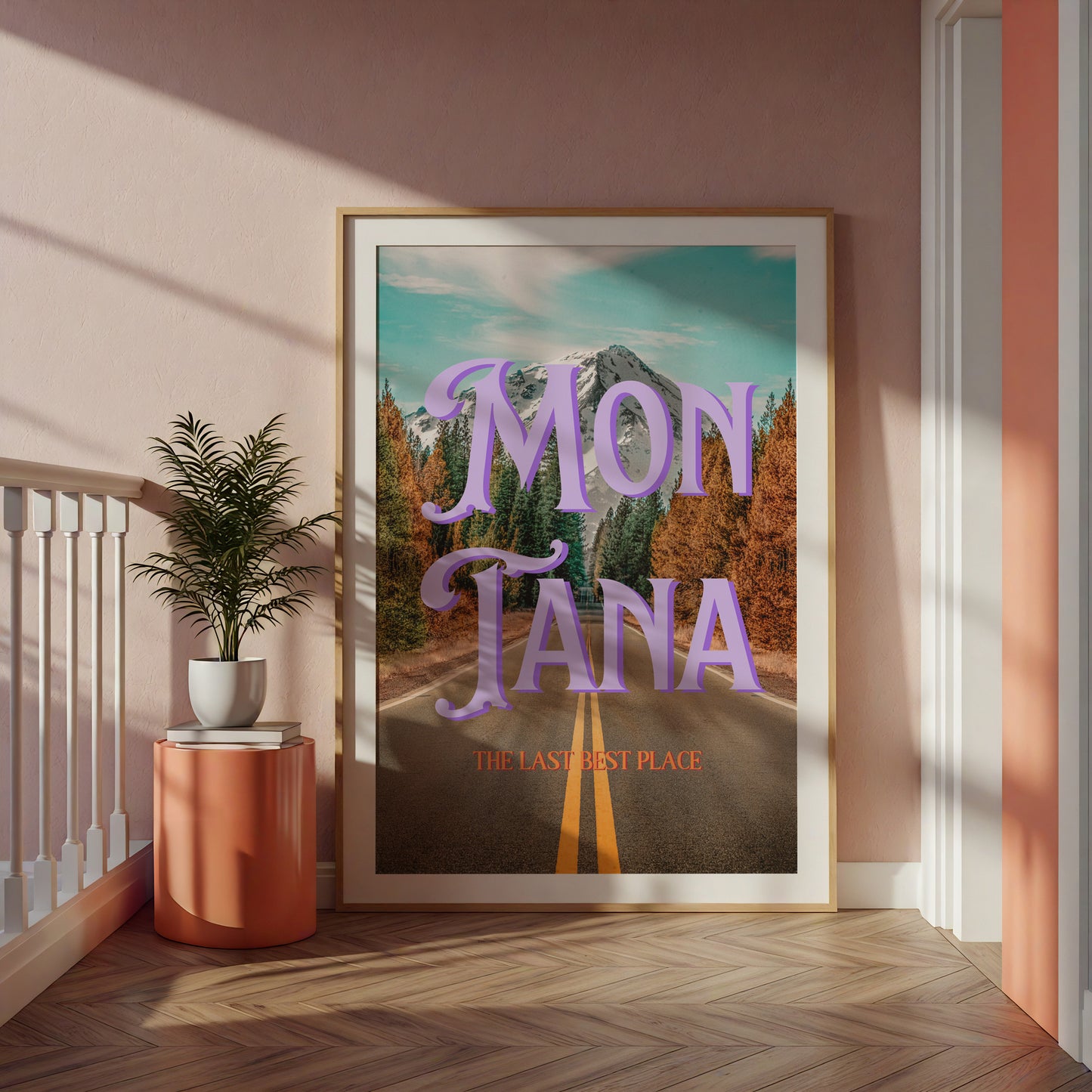 Montana: The Last Best Place Print | Colorful Montana Mountains Travel Poster | Digital Wall Art