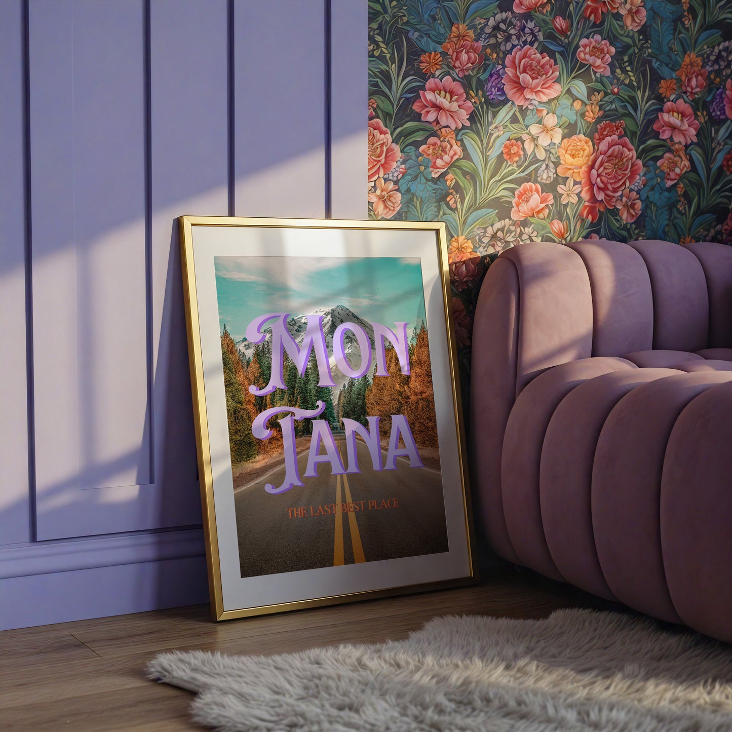 Montana: The Last Best Place Print | Colorful Montana Mountains Travel Poster | Digital Wall Art
