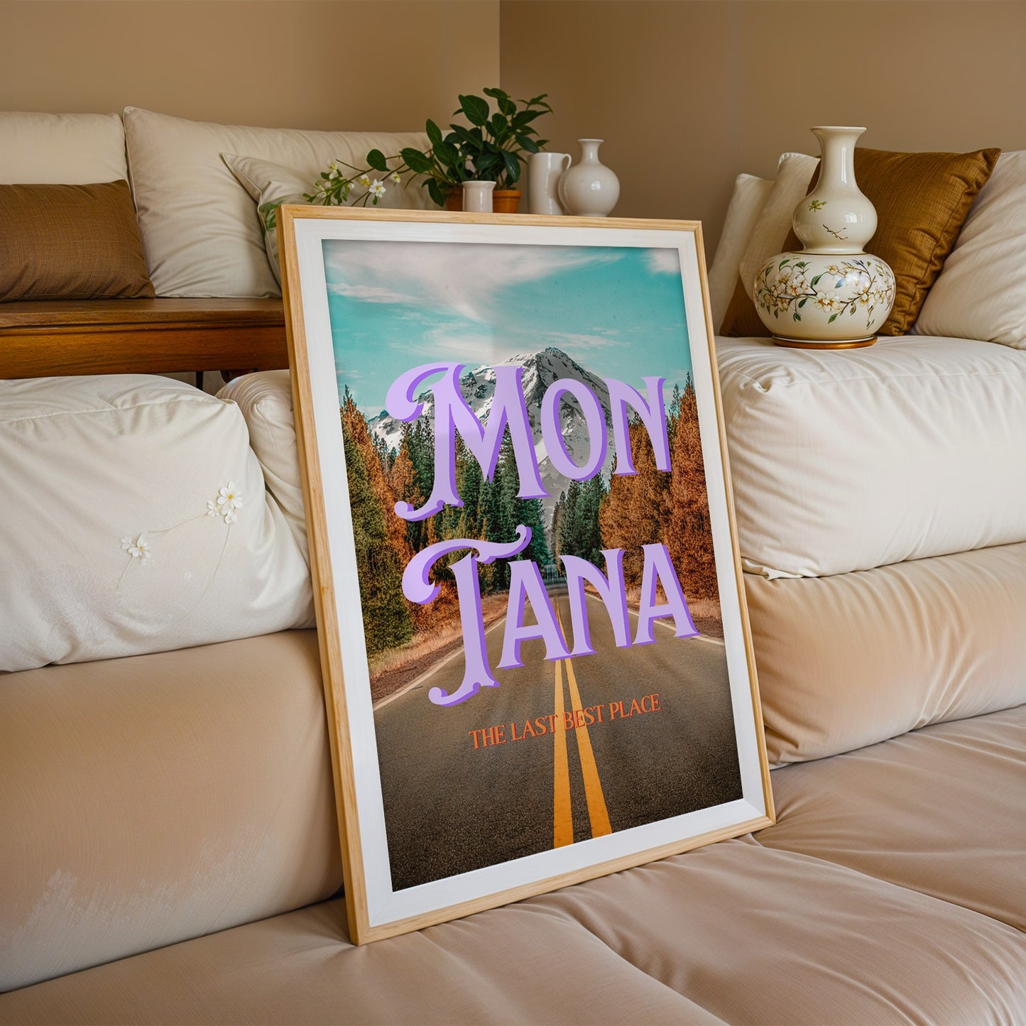 Montana: The Last Best Place Print | Colorful Montana Mountains Travel Poster | Digital Wall Art