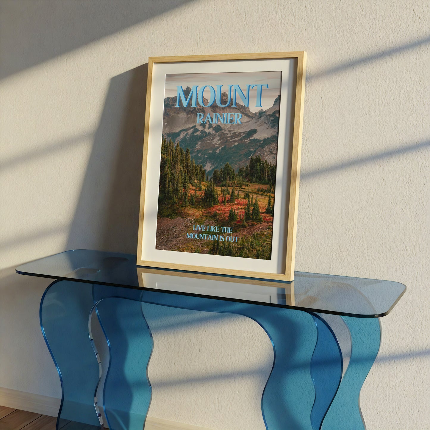 Mount Rainer Print | Washington State Mountains Travel Poster | Digital Wall Art