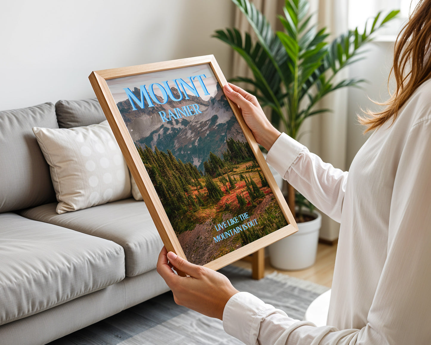 Mount Rainer Print | Washington State Mountains Travel Poster | Digital Wall Art