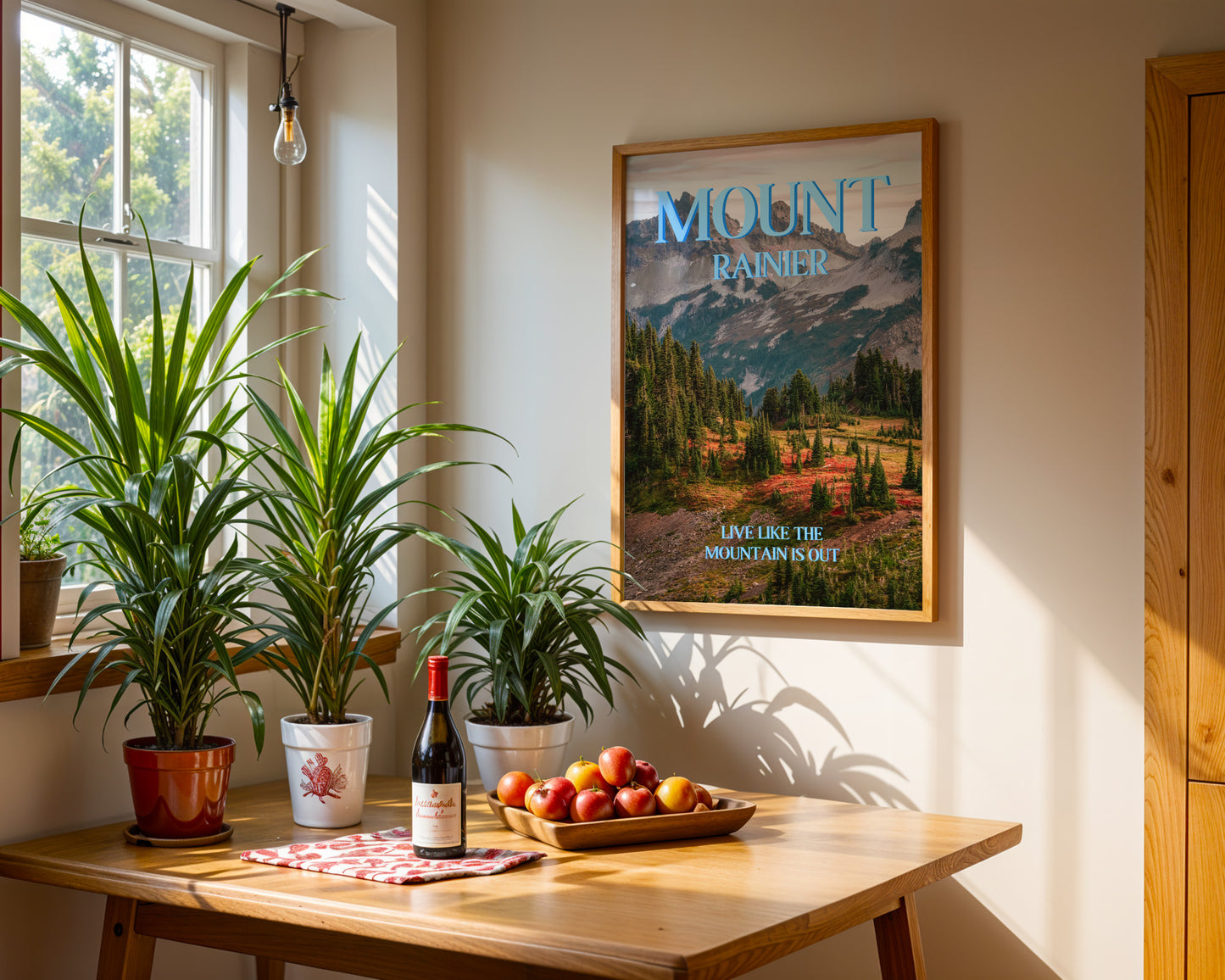 Mount Rainer Print | Washington State Mountains Travel Poster | Digital Wall Art