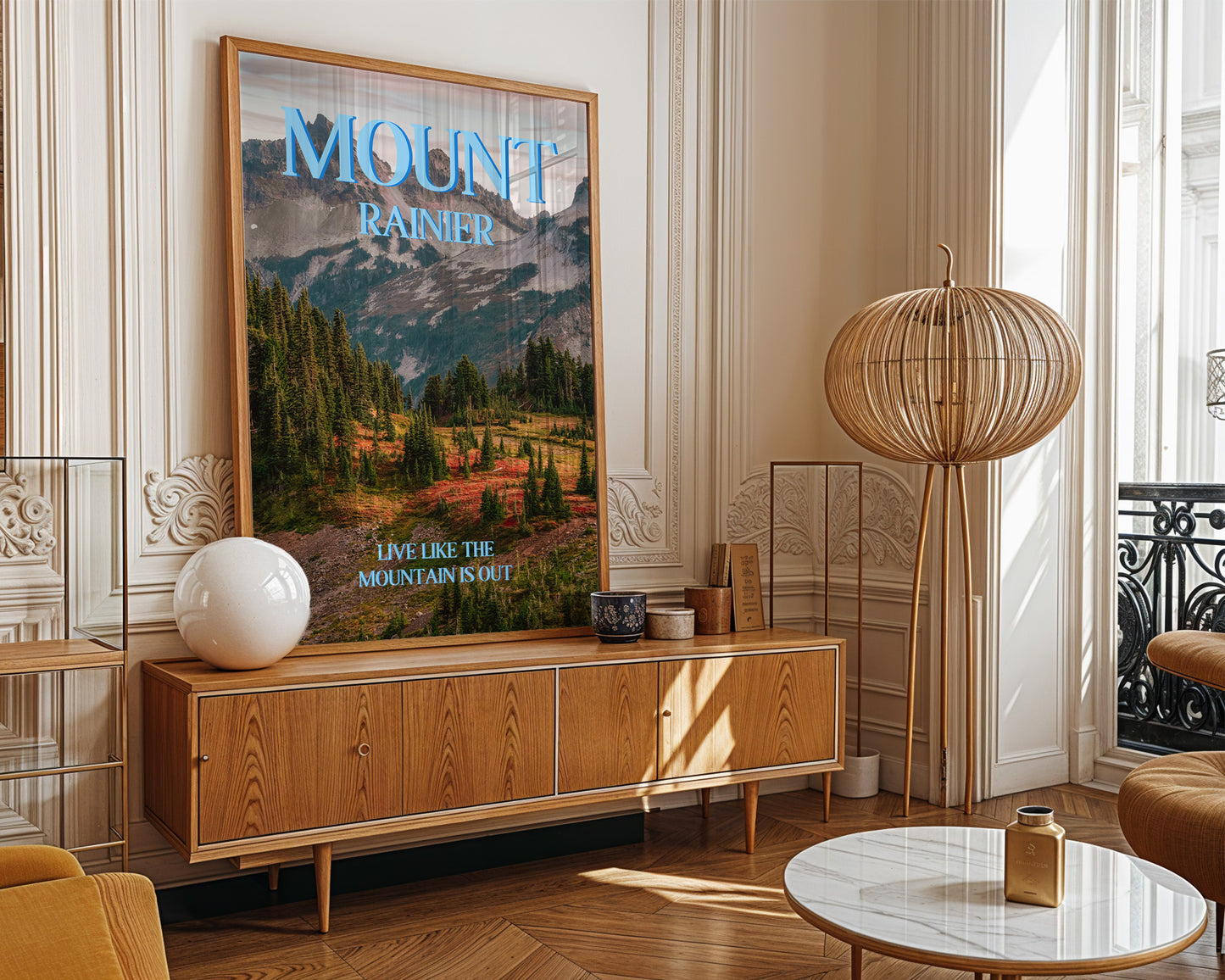 Mount Rainer Print | Washington State Mountains Travel Poster | Digital Wall Art