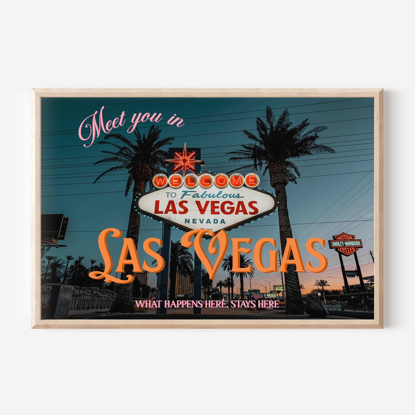Meet You In Las Vegas Art Print | Nevada Travel Poster | Digital Wall Art