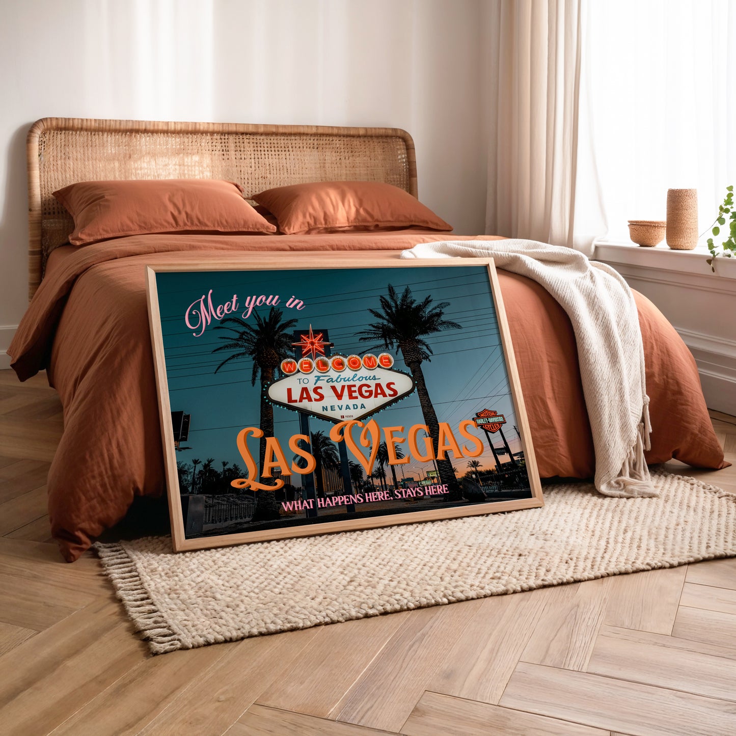Meet You In Las Vegas Art Print | Nevada Travel Poster | Digital Wall Art