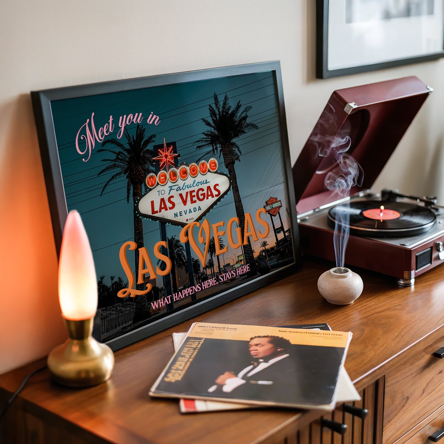 Meet You In Las Vegas Art Print | Nevada Travel Poster | Digital Wall Art