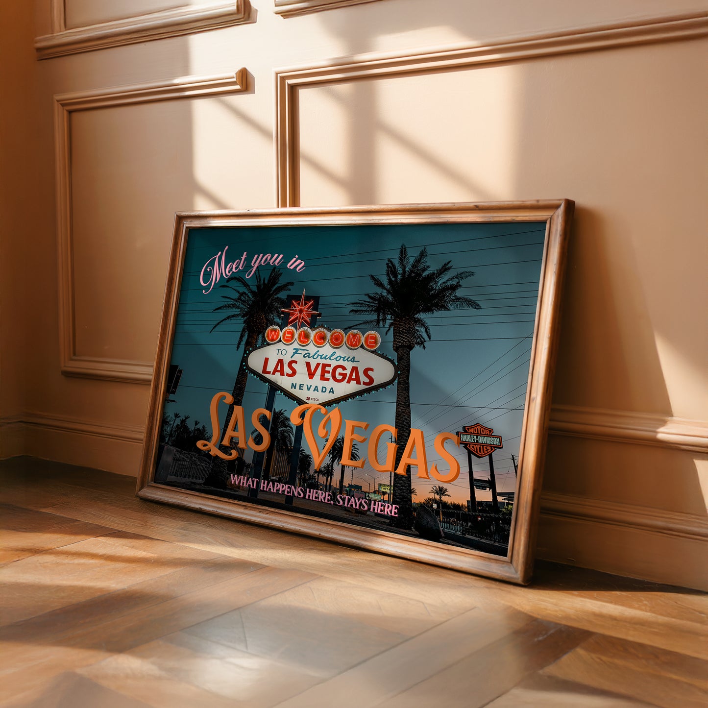 Meet You In Las Vegas Art Print | Nevada Travel Poster | Digital Wall Art