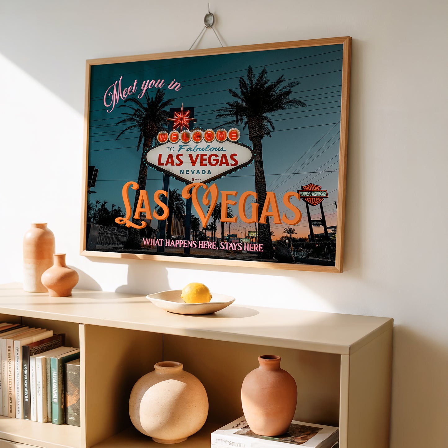 Meet You In Las Vegas Art Print | Nevada Travel Poster | Digital Wall Art