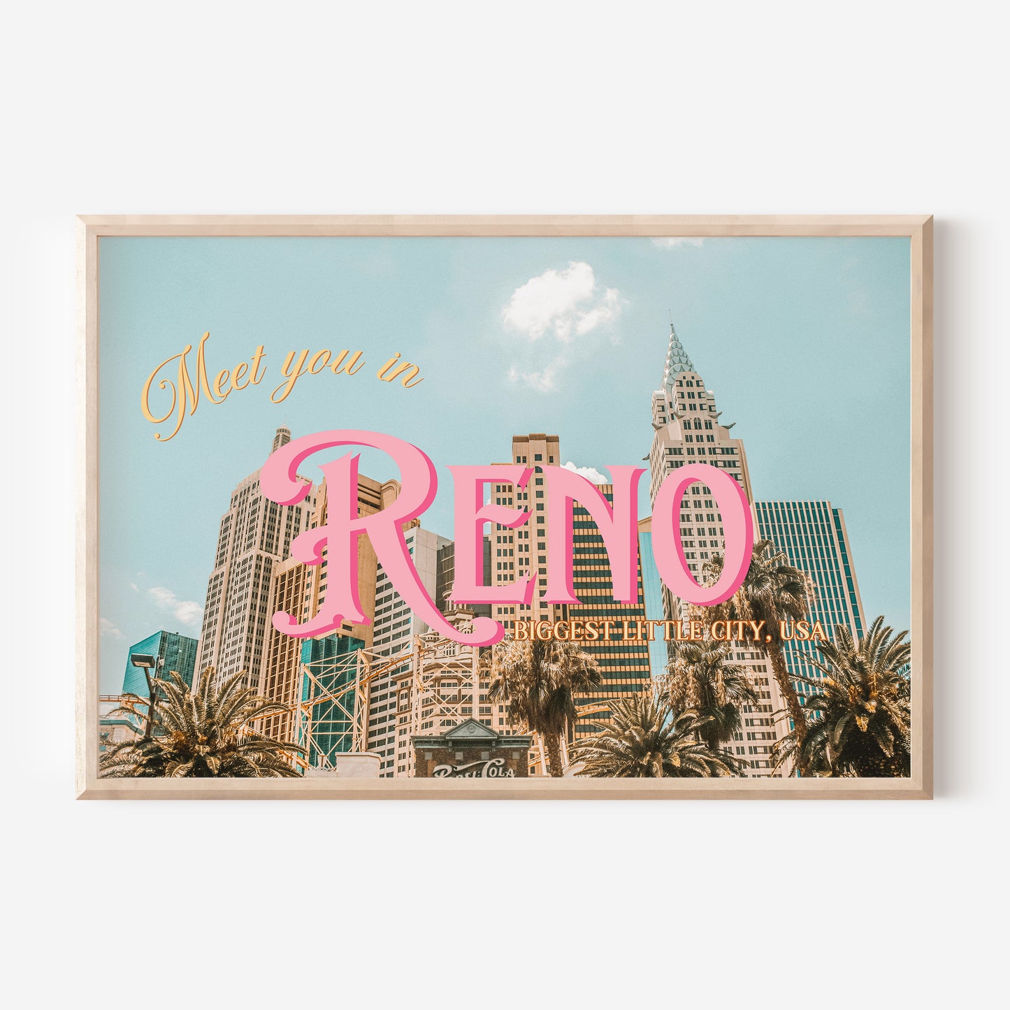 Meet You in Reno Nevada Art Print | Reno Travel Poster | Digital Wall Art