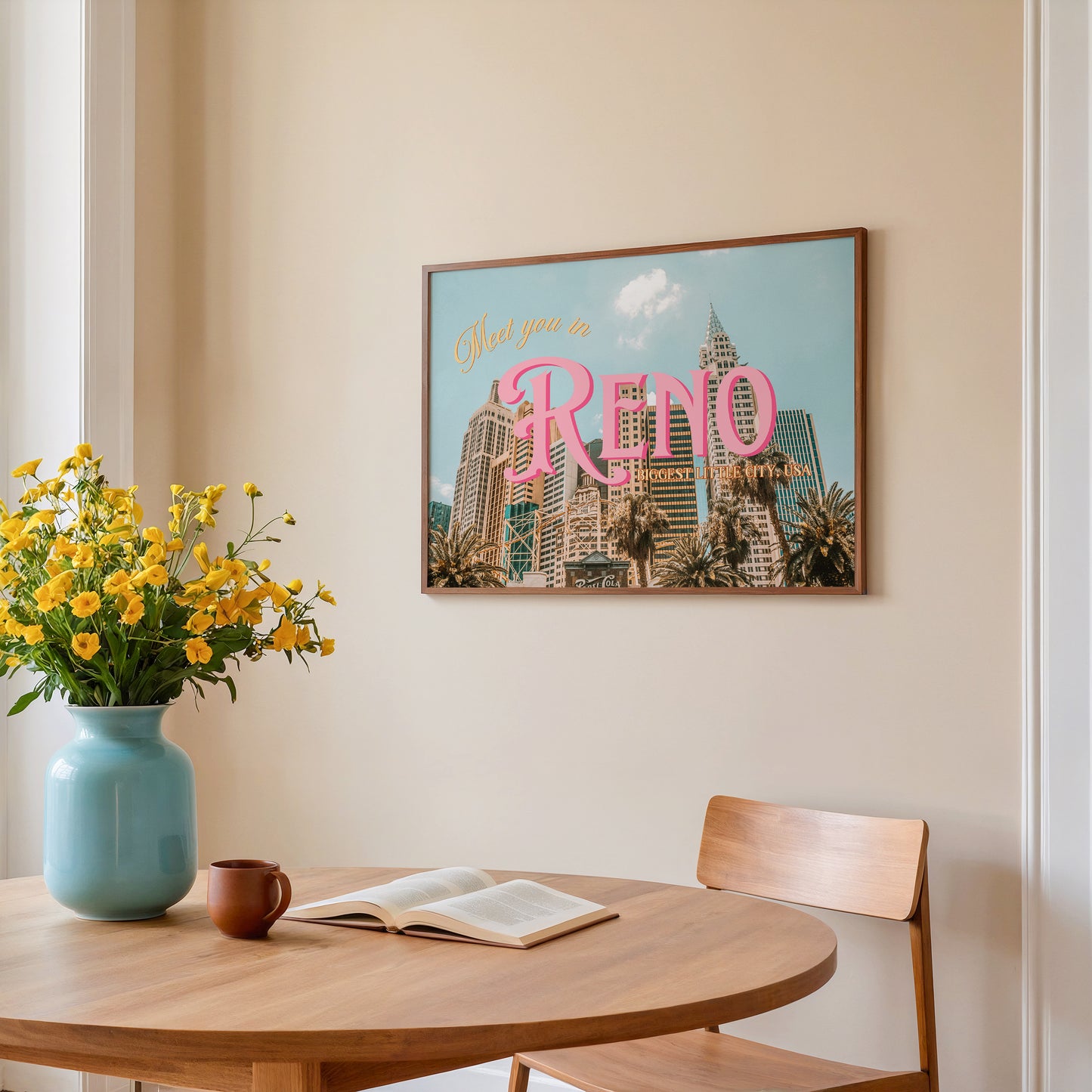 Meet You in Reno Nevada Art Print | Reno Travel Poster | Digital Wall Art