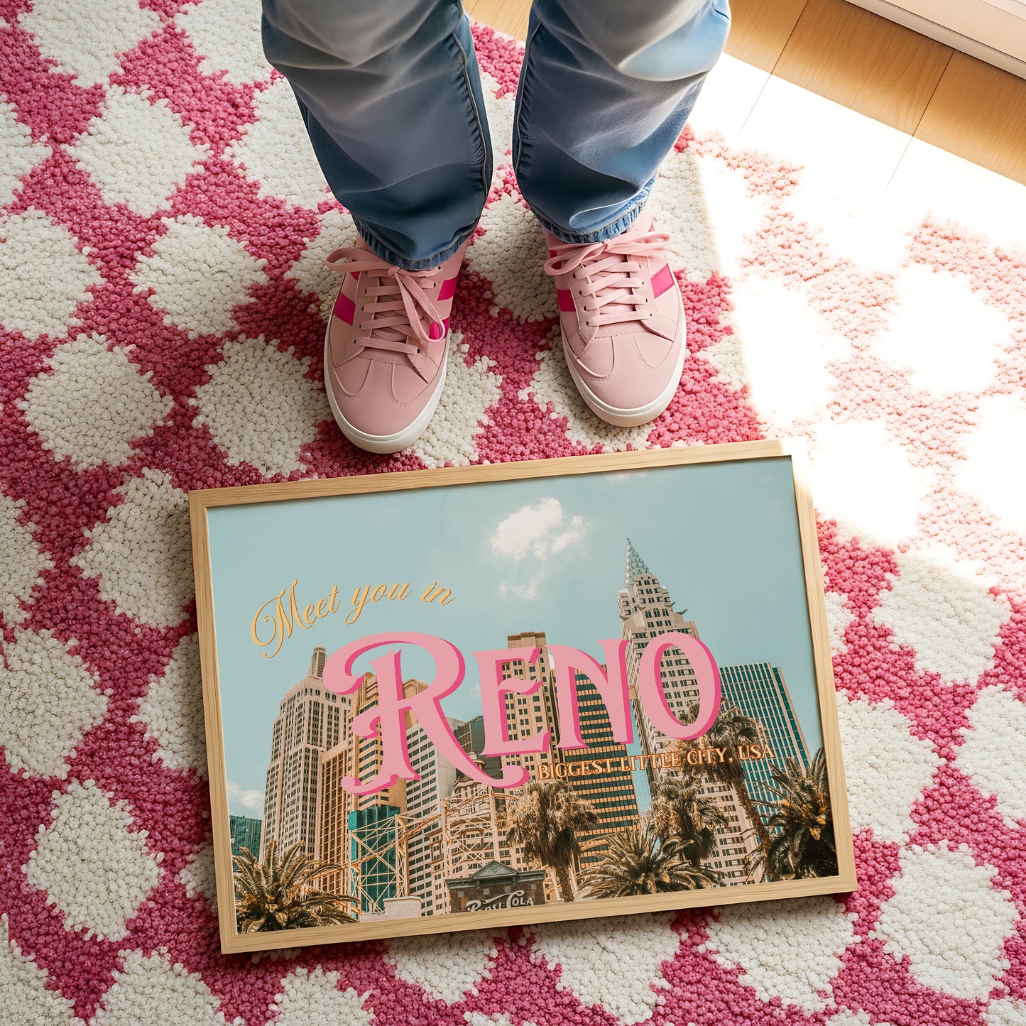 Meet You in Reno Nevada Art Print | Reno Travel Poster | Digital Wall Art