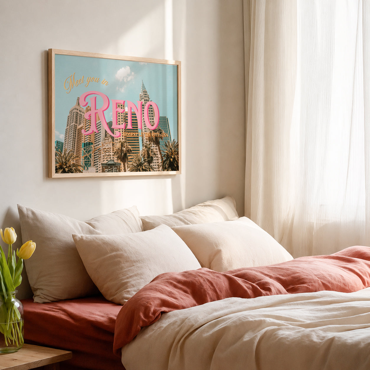 Meet You in Reno Nevada Art Print | Reno Travel Poster | Digital Wall Art