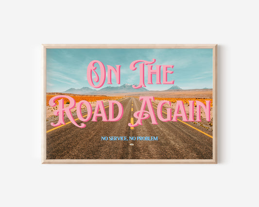 Red Desert Printable Wall Art | Wyoming Wall Art | On the Road Again Road Trip Print | Digital Wall Art