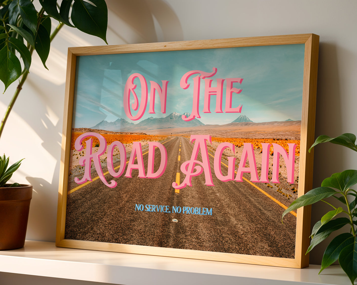 Red Desert Printable Wall Art | Wyoming Wall Art | On the Road Again Road Trip Print | Digital Wall Art