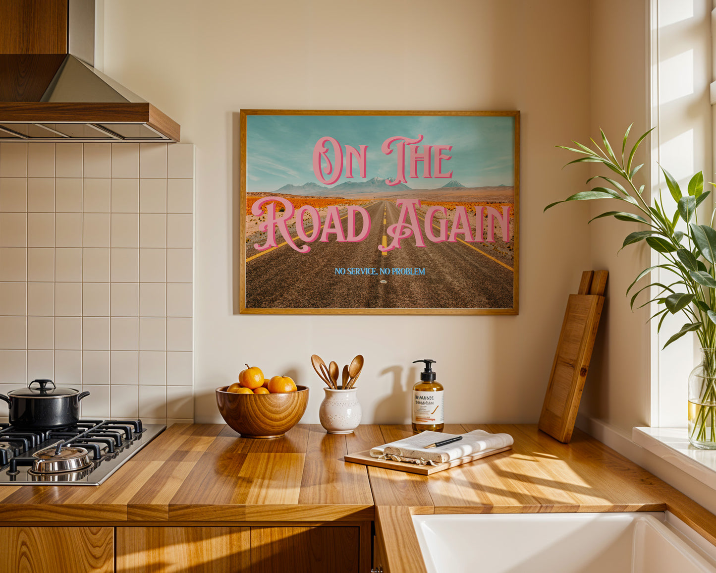 Red Desert Printable Wall Art | Wyoming Wall Art | On the Road Again Road Trip Print | Digital Wall Art