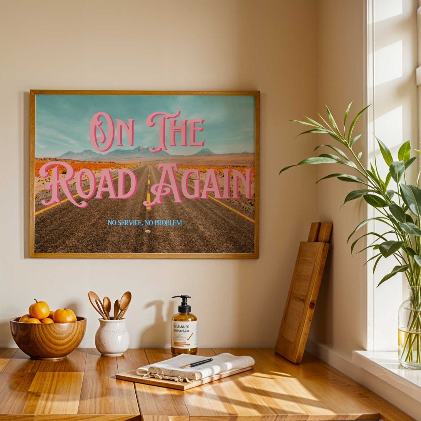 Red Desert Printable Wall Art | Wyoming Wall Art | On the Road Again Road Trip Print | Digital Wall Art