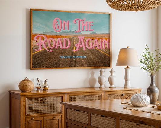 Red Desert Printable Wall Art | Wyoming Wall Art | On the Road Again Road Trip Print | Digital Wall Art