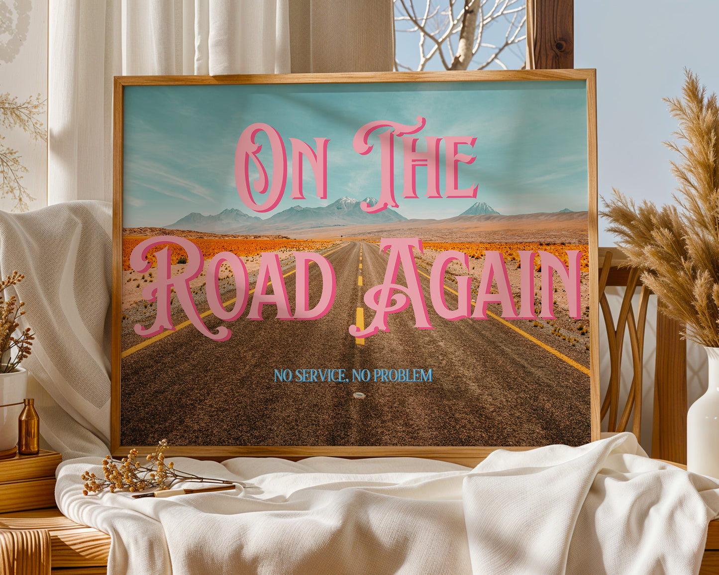 Red Desert Printable Wall Art | Wyoming Wall Art | On the Road Again Road Trip Print | Digital Wall Art