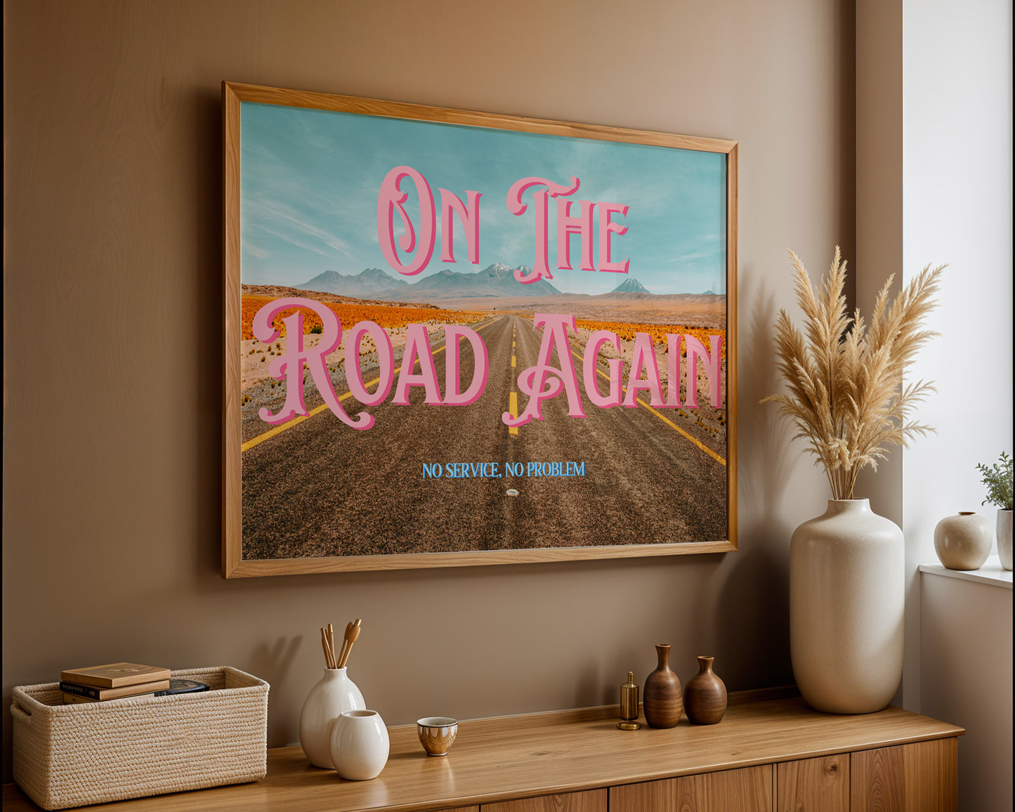 Red Desert Printable Wall Art | Wyoming Wall Art | On the Road Again Road Trip Print | Digital Wall Art
