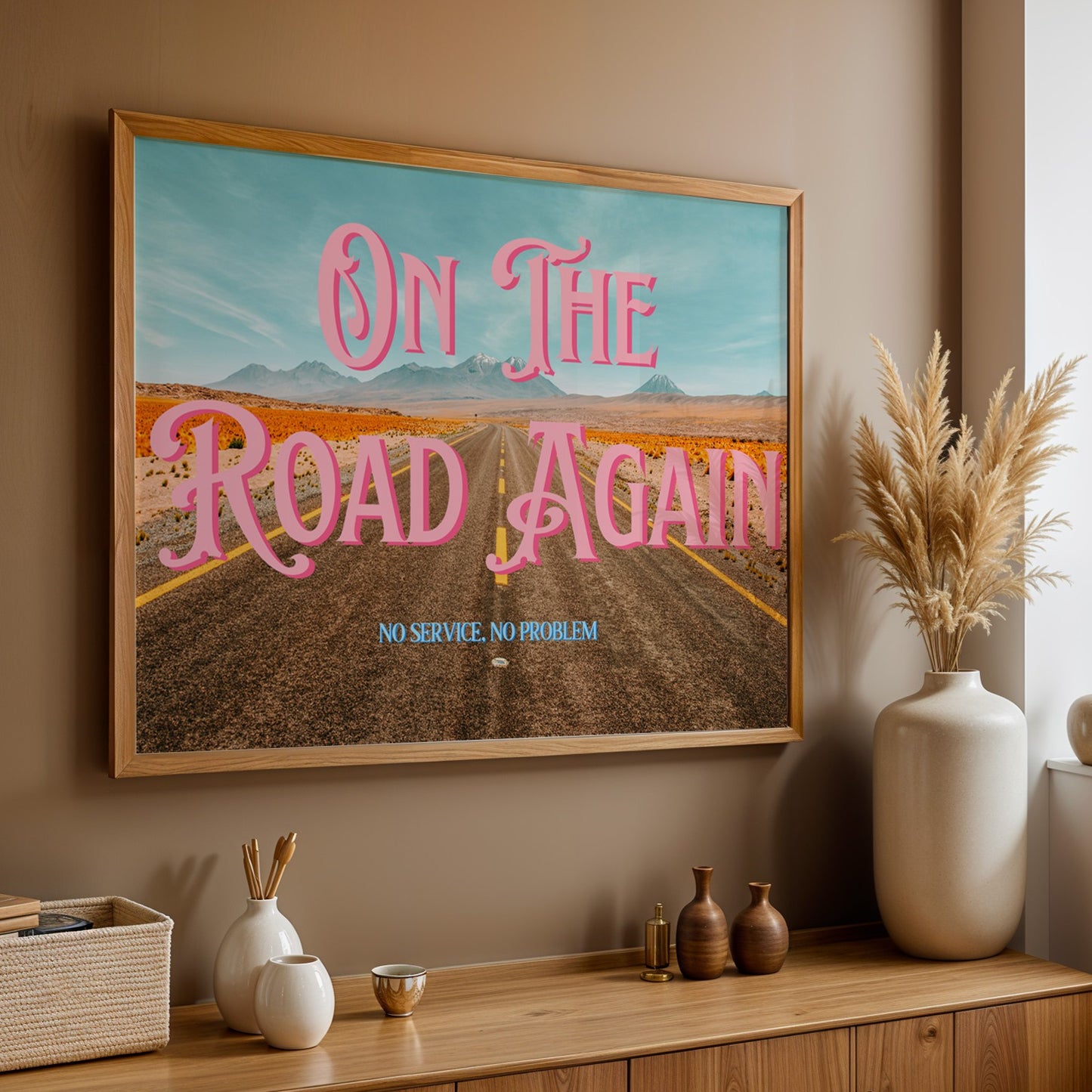Red Desert Printable Wall Art | Wyoming Wall Art | On the Road Again Road Trip Print | Digital Wall Art