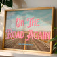 Retro Postcard Print: On the Road Again | Digital Wall Art