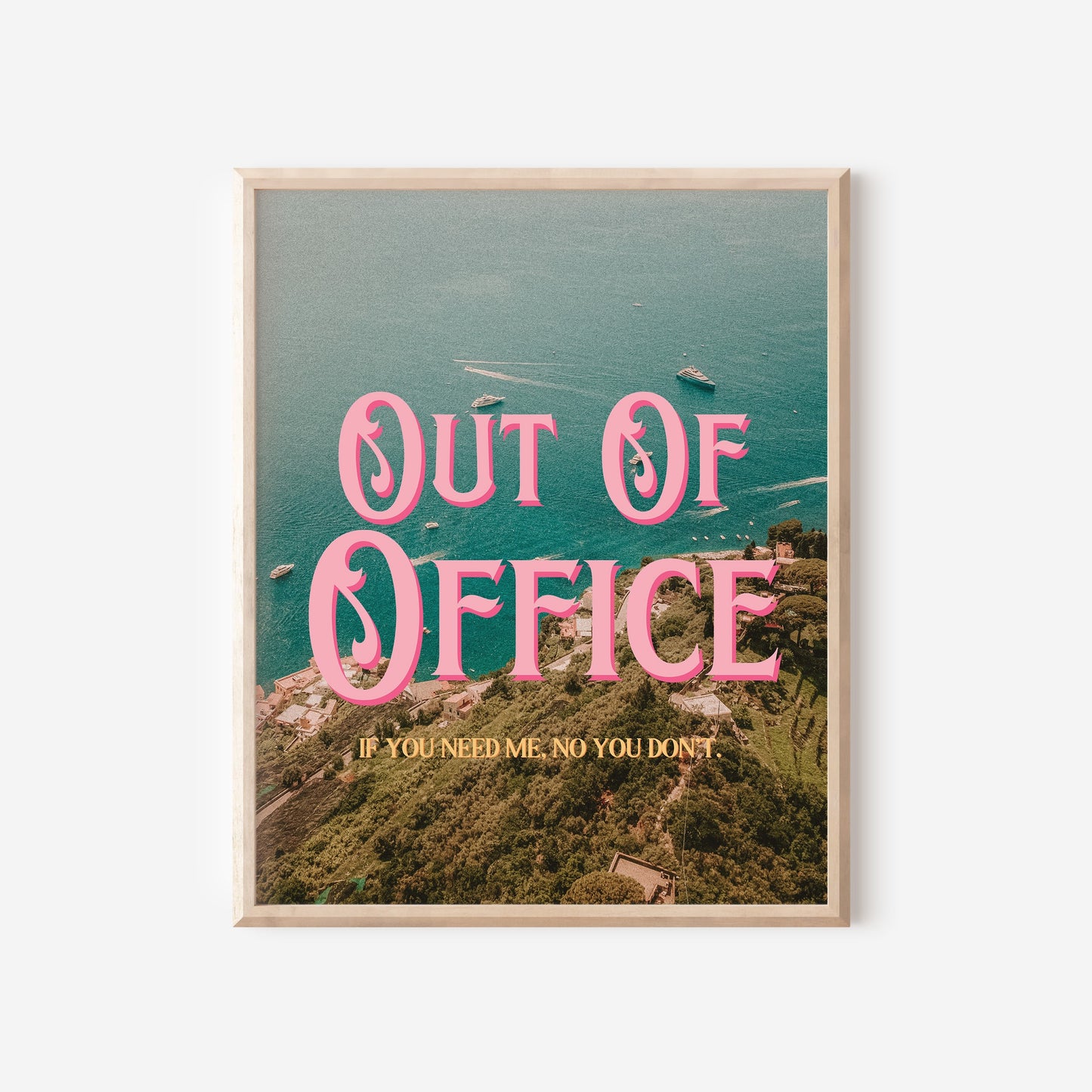 Out of Office Art Print | California Ocean Cliffs Travel Poster | Digital Wall Art