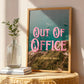 Out of Office Art Print | California Ocean Cliffs Travel Poster | Digital Wall Art