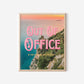Out of Office Art Print | California Ocean Cliffs Travel Poster | Digital Wall Art