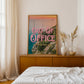 Out of Office Art Print | California Ocean Cliffs Travel Poster | Digital Wall Art