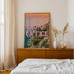 Out of Office Art Print | California Ocean Cliffs Travel Poster | Digital Wall Art